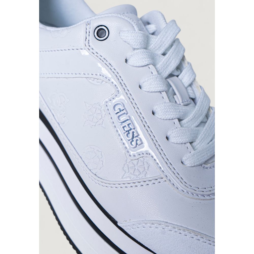 Guess White Polyester Platform Sneakers - Image 3