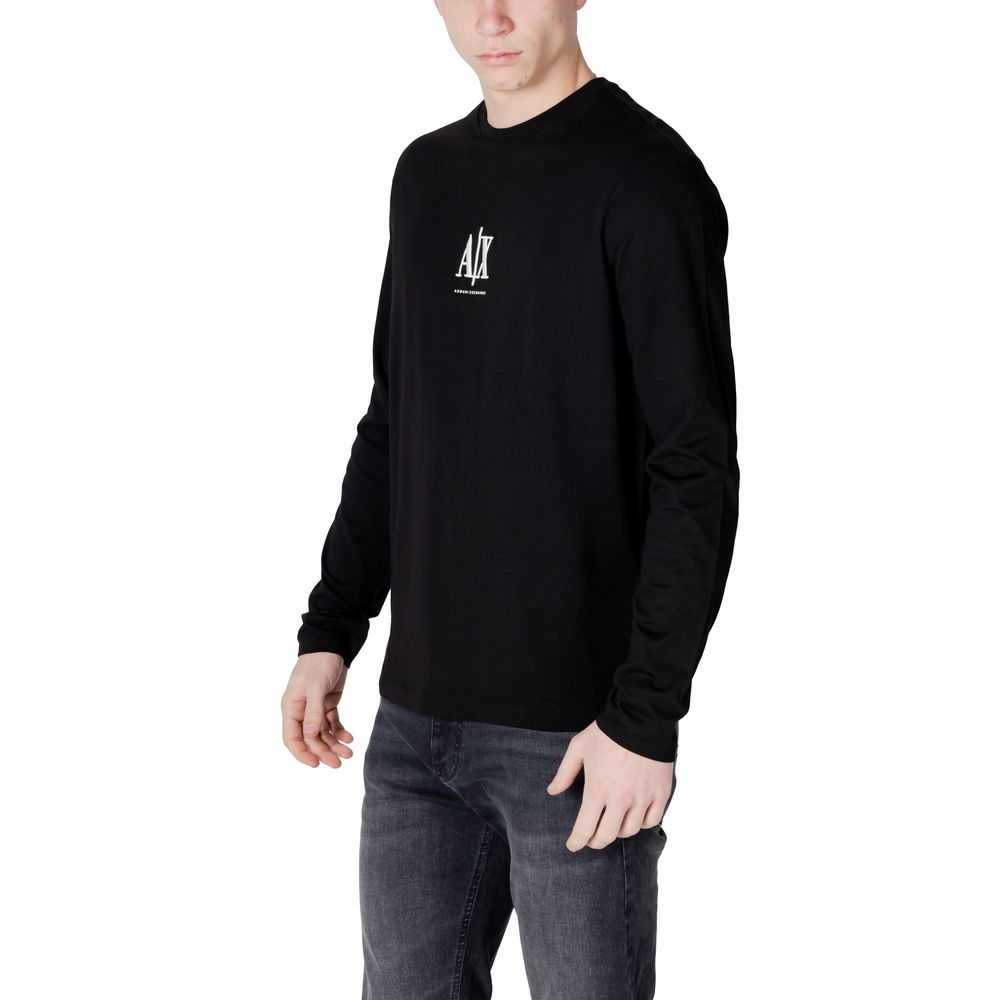 Armani Exchange Black Cotton Long Sleeve T-Shirt - Image 3