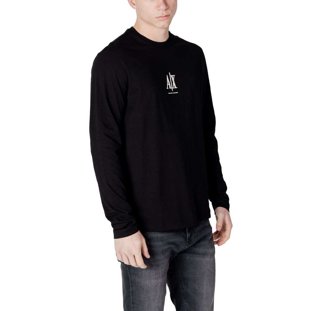 Armani Exchange Black Cotton Long Sleeve T-Shirt - Image 4