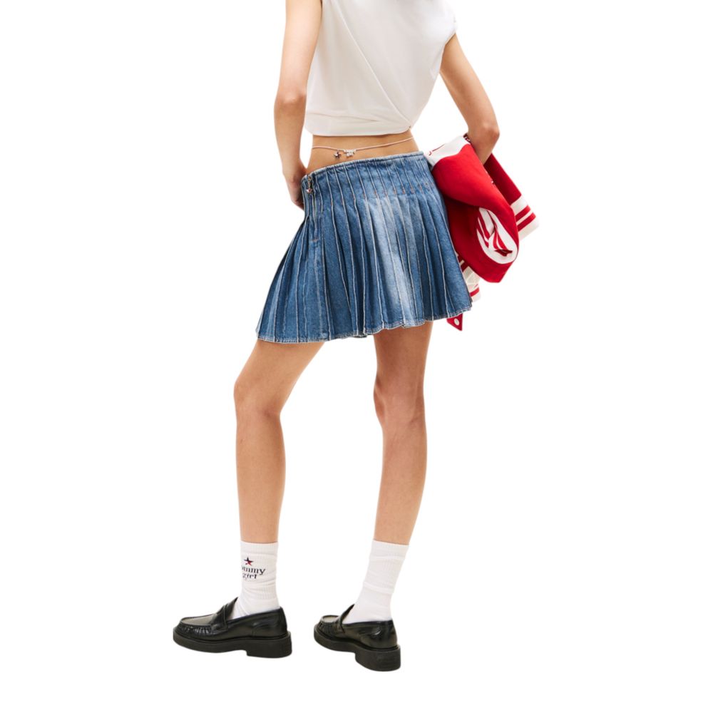 Tommy Hilfiger Jeans Blue Recycled Cotton Mini Skirt - Image 2