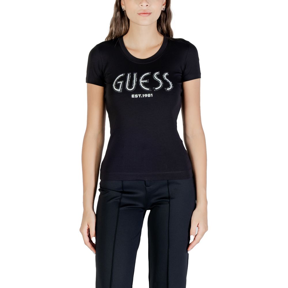 Guess Black Cotton T-Shirt