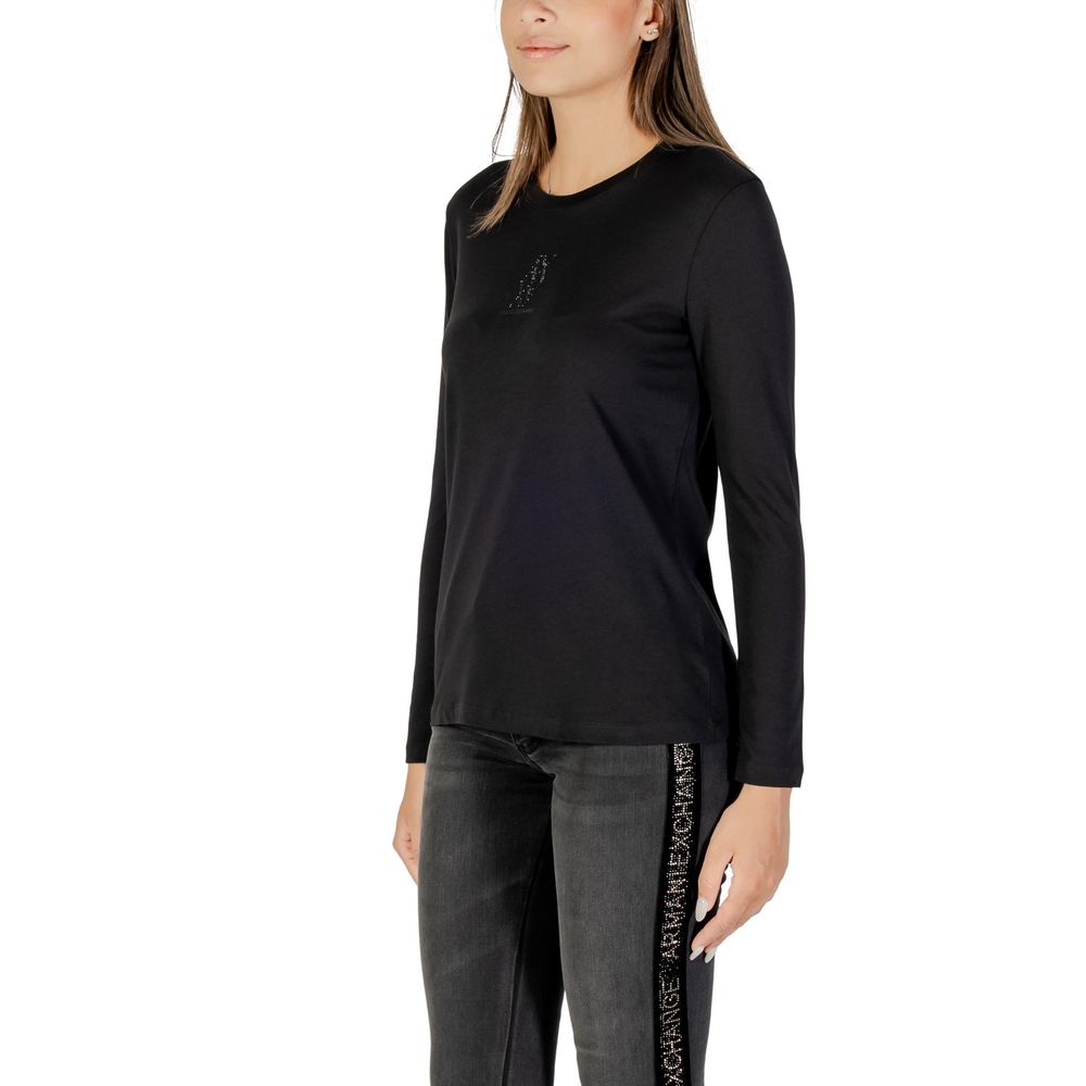 Armani Exchange Black Cotton Long Sleeve T-Shirt - Image 2