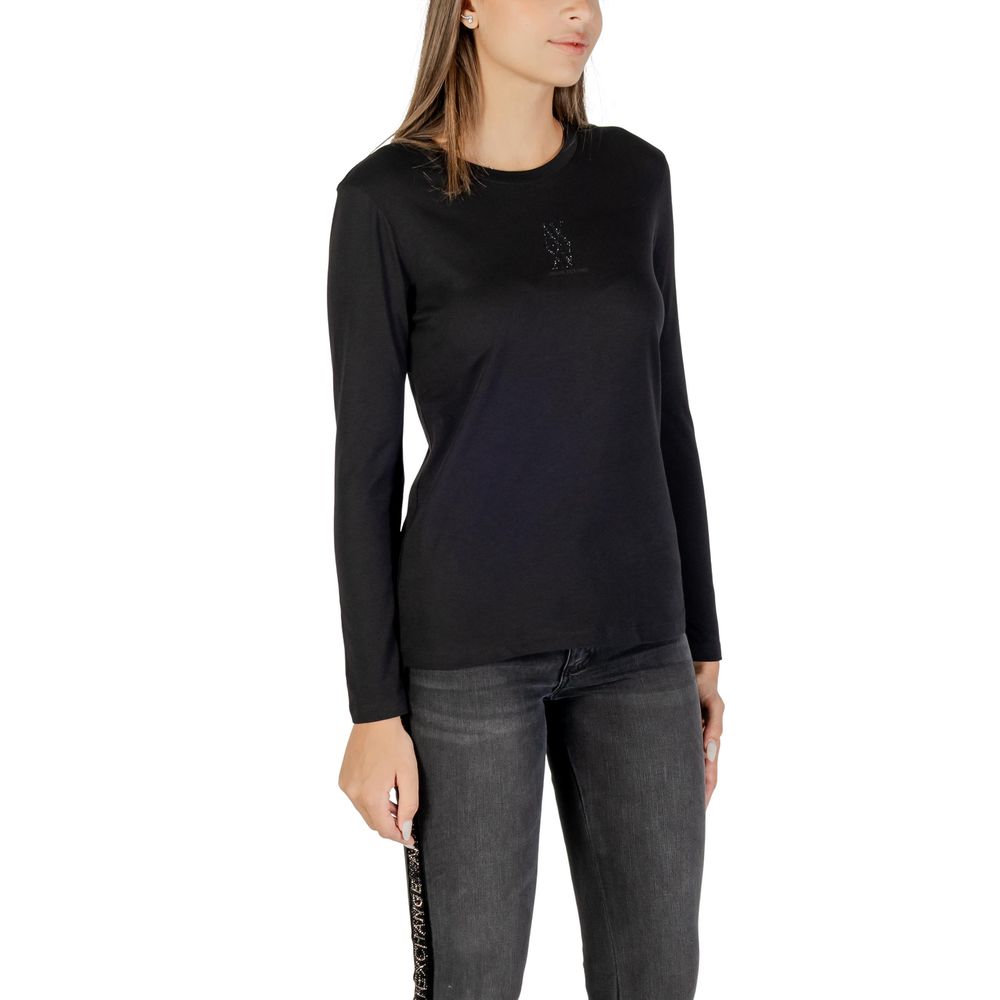 Armani Exchange Black Cotton Long Sleeve T-Shirt - Image 3