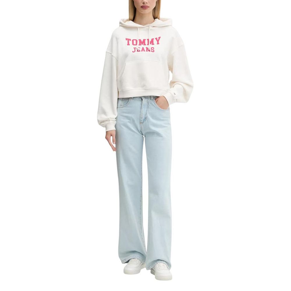 Tommy Hilfiger Jeans Cream Recycled Cotton Hoodie - Image 3