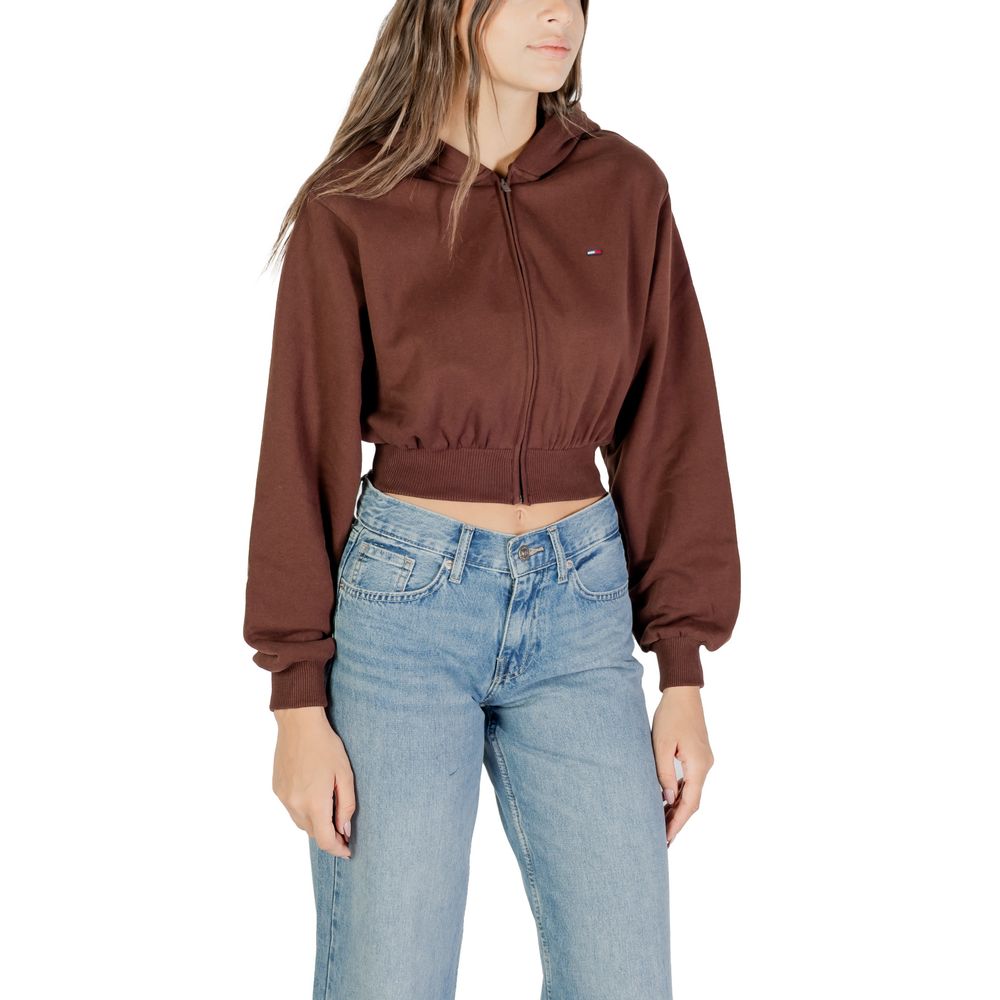 Tommy Hilfiger Jeans Brown Recycled Cotton Hoodie - Image 3
