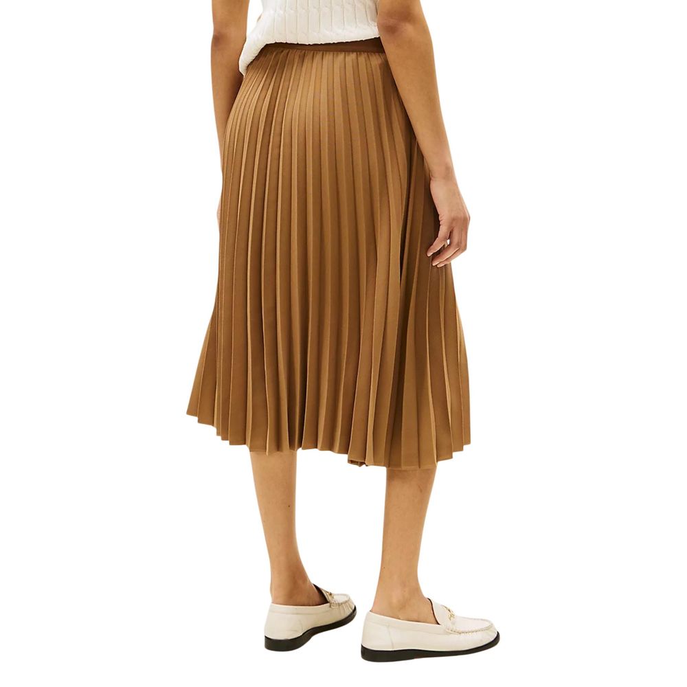 Tommy Hilfiger Brown Recycled Polyester Midi Skirt - Image 2