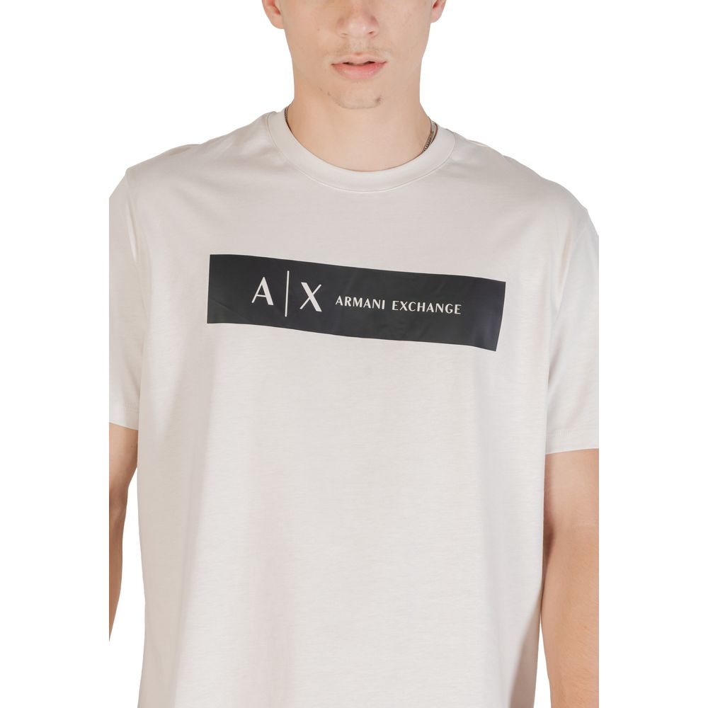 Armani Exchange Beige Cotton T-Shirt - Image 5