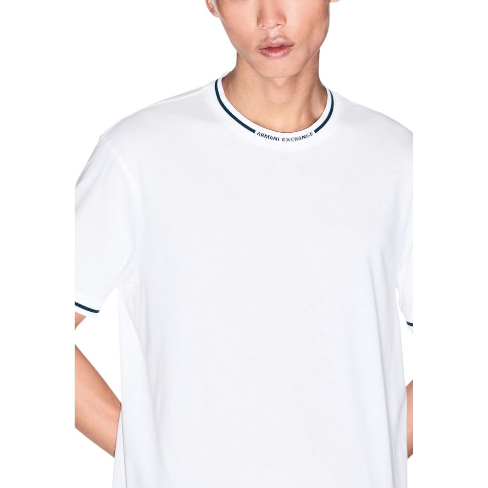 Armani Exchange White Cotton T-Shirt - Image 4