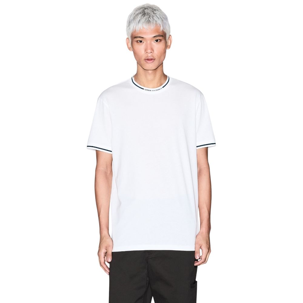 Armani Exchange White Cotton T-Shirt - Image 5
