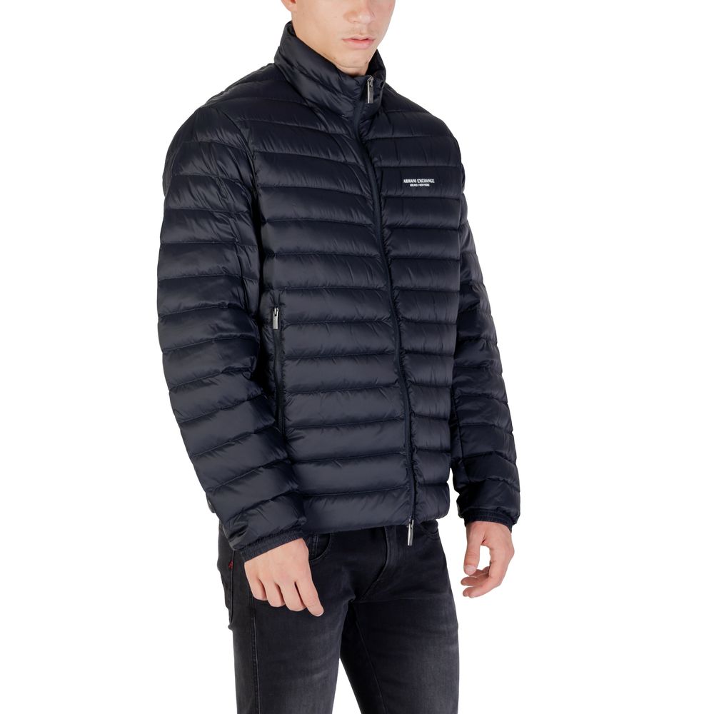 Armani Exchange Blue Polyamide Coat - Image 3