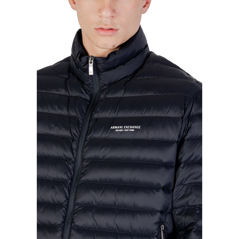 Armani Exchange Blue Polyamide Coat - Image 5