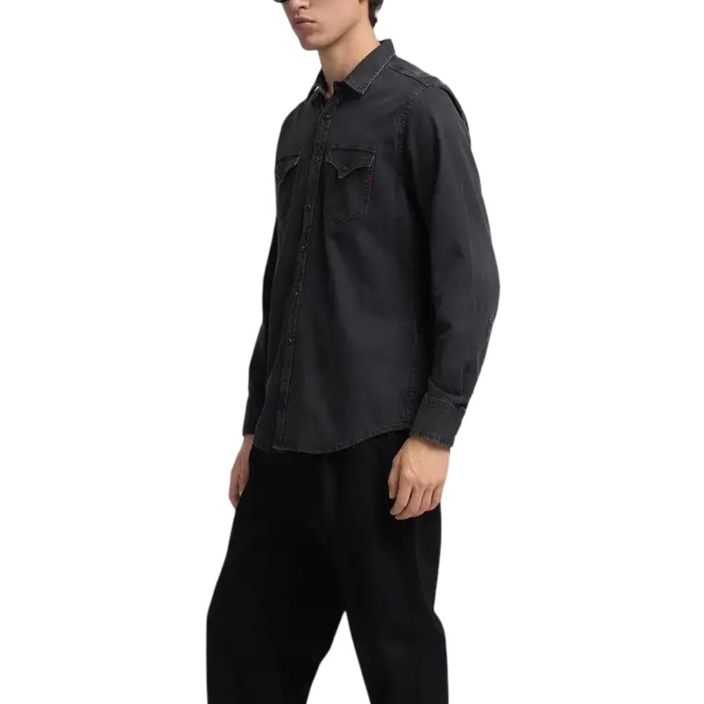 Replay Black Cotton Shirt - Image 3
