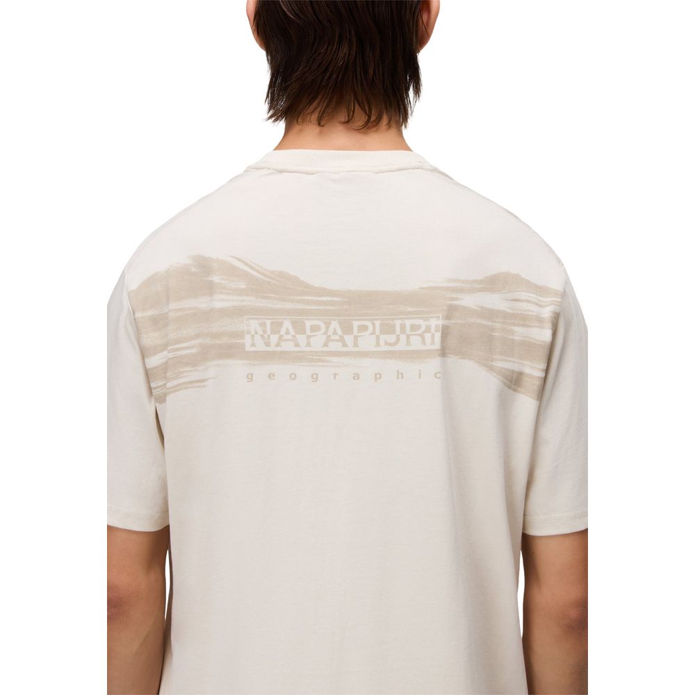 Napapijri Beige Cotton T-Shirt - Image 4