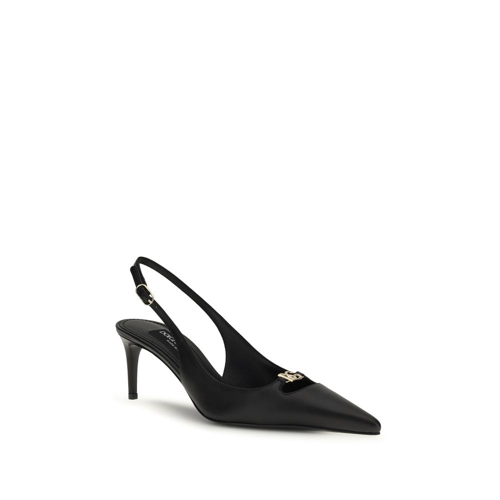 Dolce & Gabbana Black Calf Leather Bos Taurus High Heel Pumps - Image 2