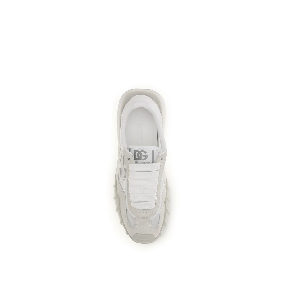 Dolce & Gabbana White Calf Leather Bos Taurus Athletic Sneakers - Image 4