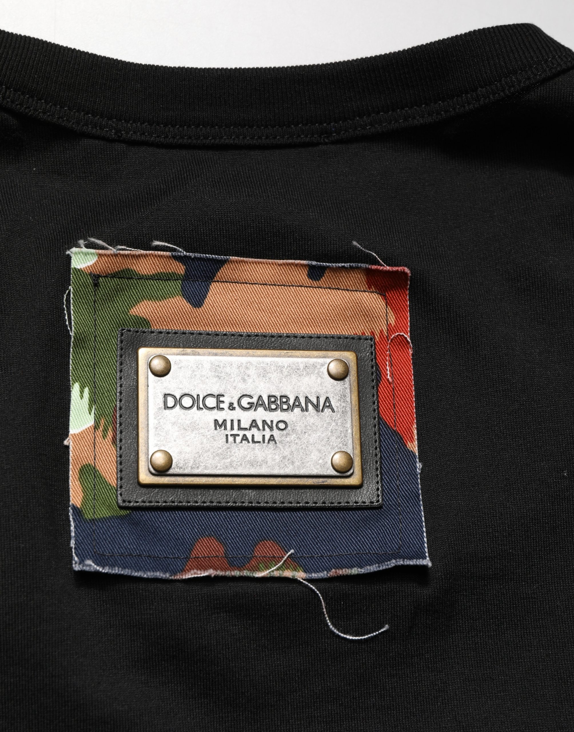 Dolce & Gabbana Black Italians Do It Better Camo Pocket Men T-shirt - Image 8