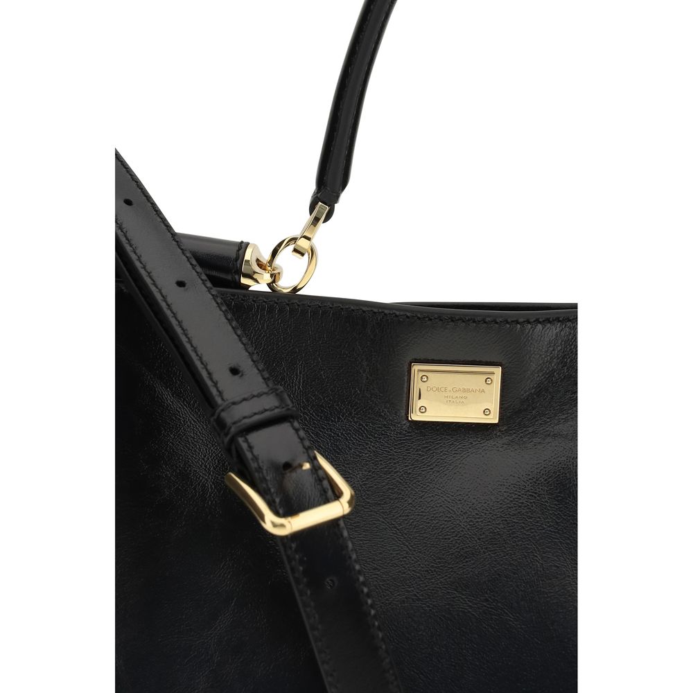 Dolce & Gabbana Black Calf Leather Bos Taurus Shoulder Bag - Image 4
