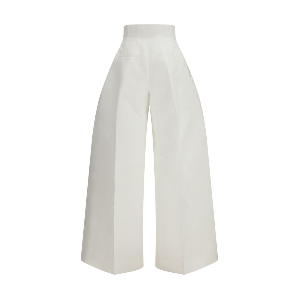 Jacquemus White Cotton Cropped Pants - Image 2