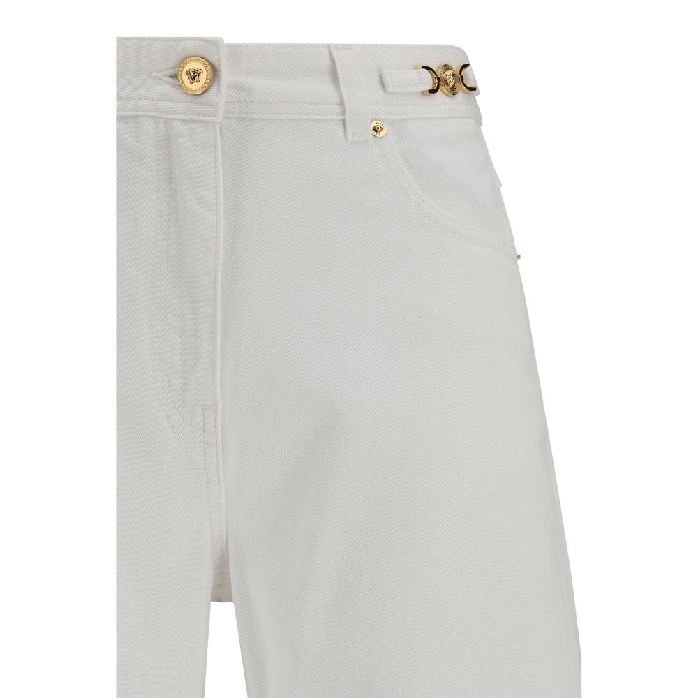 Versace White Cotton Straight-Leg Jeans - Image 3