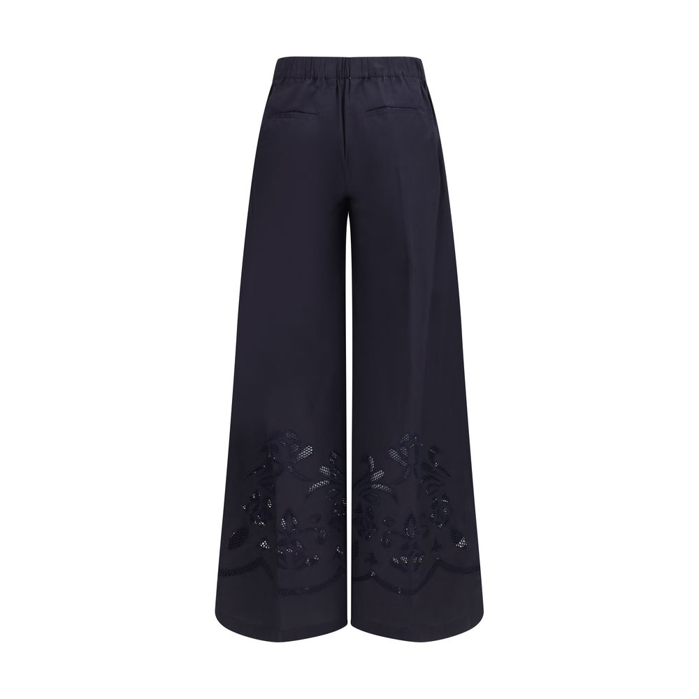 Forte_Forte Blue Cotton Casual Pants - Image 2