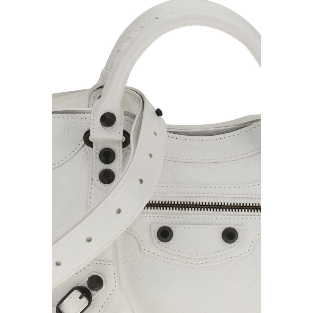 Balenciaga White Calf Leather Bos Taurus Handbag - Image 4