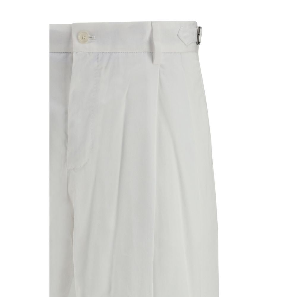 Dolce & Gabbana White Cotton Casual Pants - Image 3