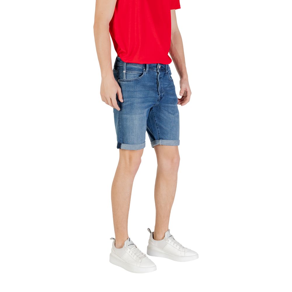 Replay Blue Cotton Bermuda Shorts - Image 4