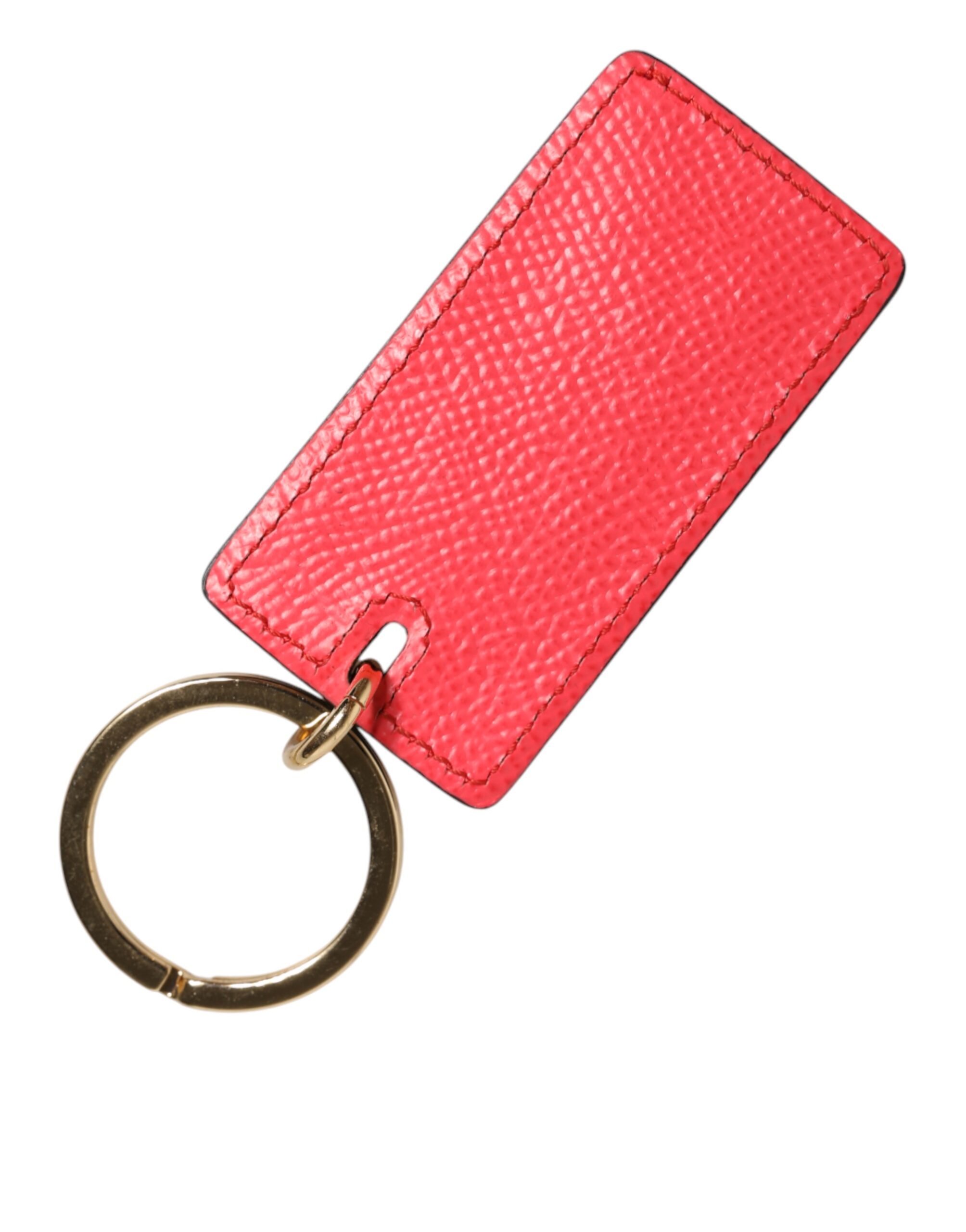 Dolce & Gabbana Red Calf Leather Logo Metal Ring Men Keychain Keyring - Image 3