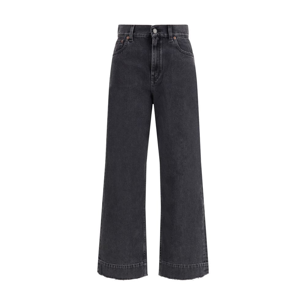 ChloƩ Black Cotton High-Waisted Jean