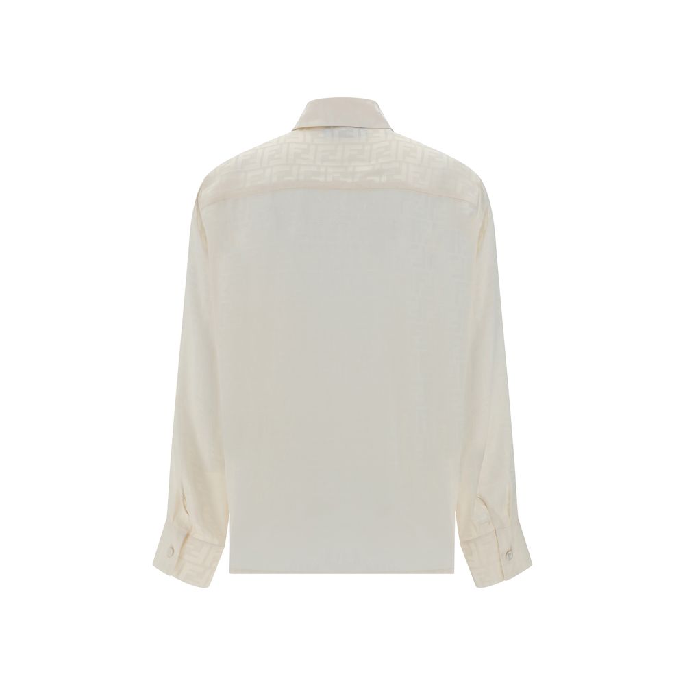 Fendi White Silk Pattern Shirt - Image 2