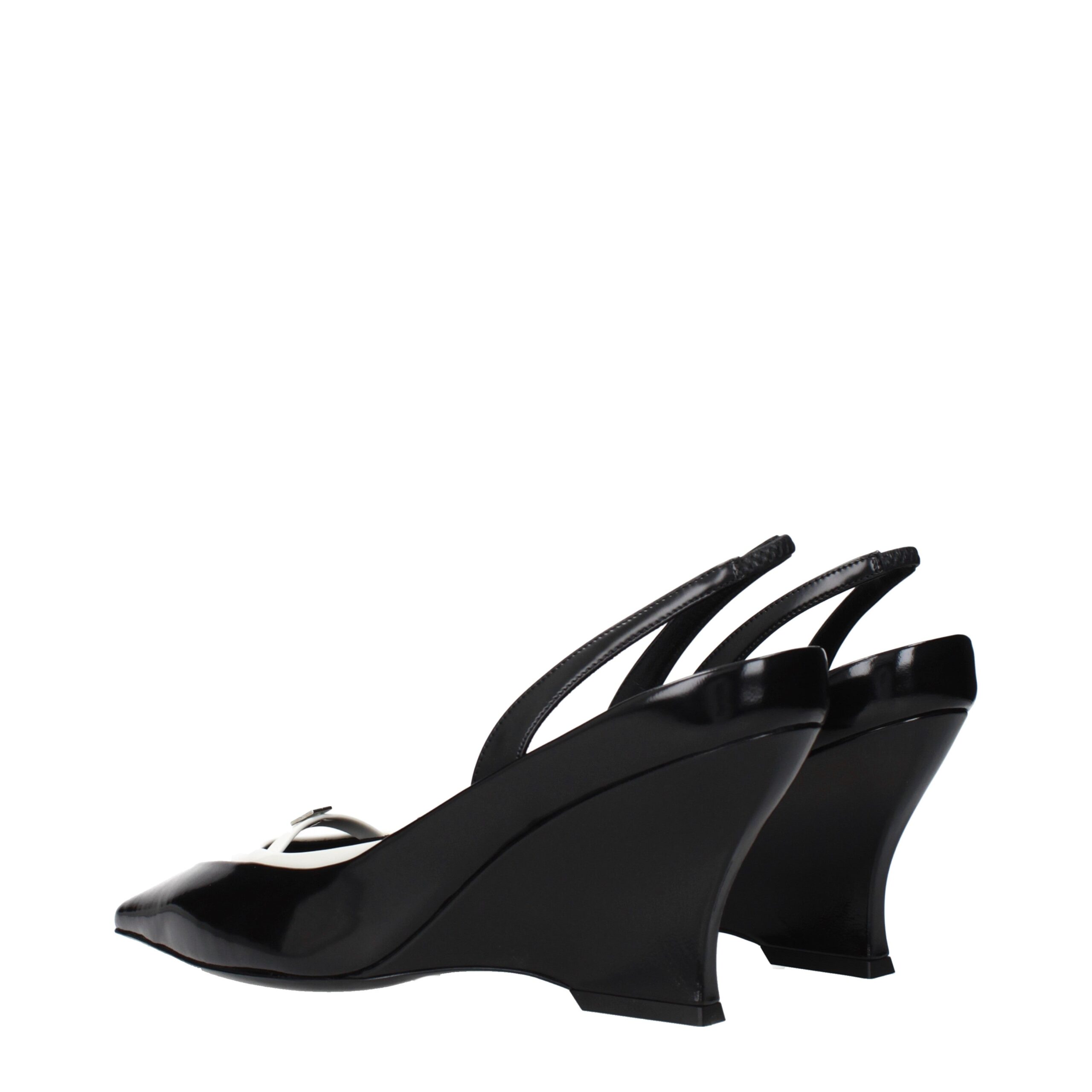 Givenchy Black Leather Wedge Sandals - Image 4