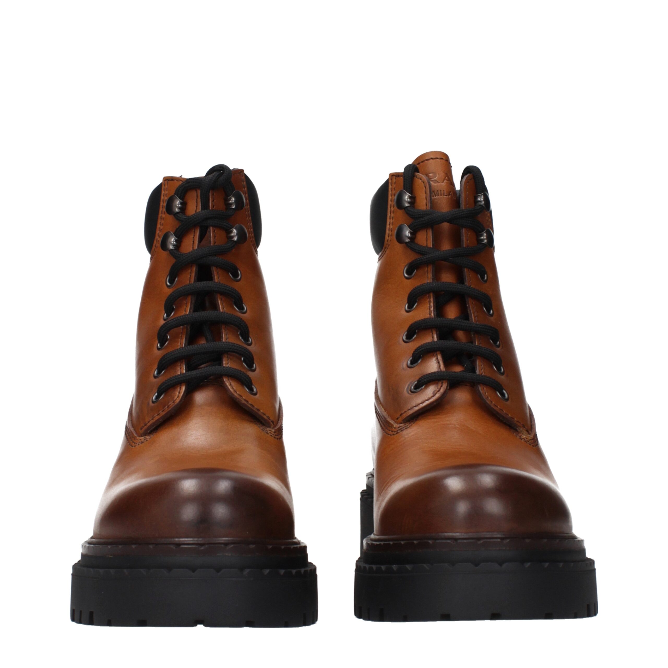 Prada Brown Leather Ankle Boots - Image 3