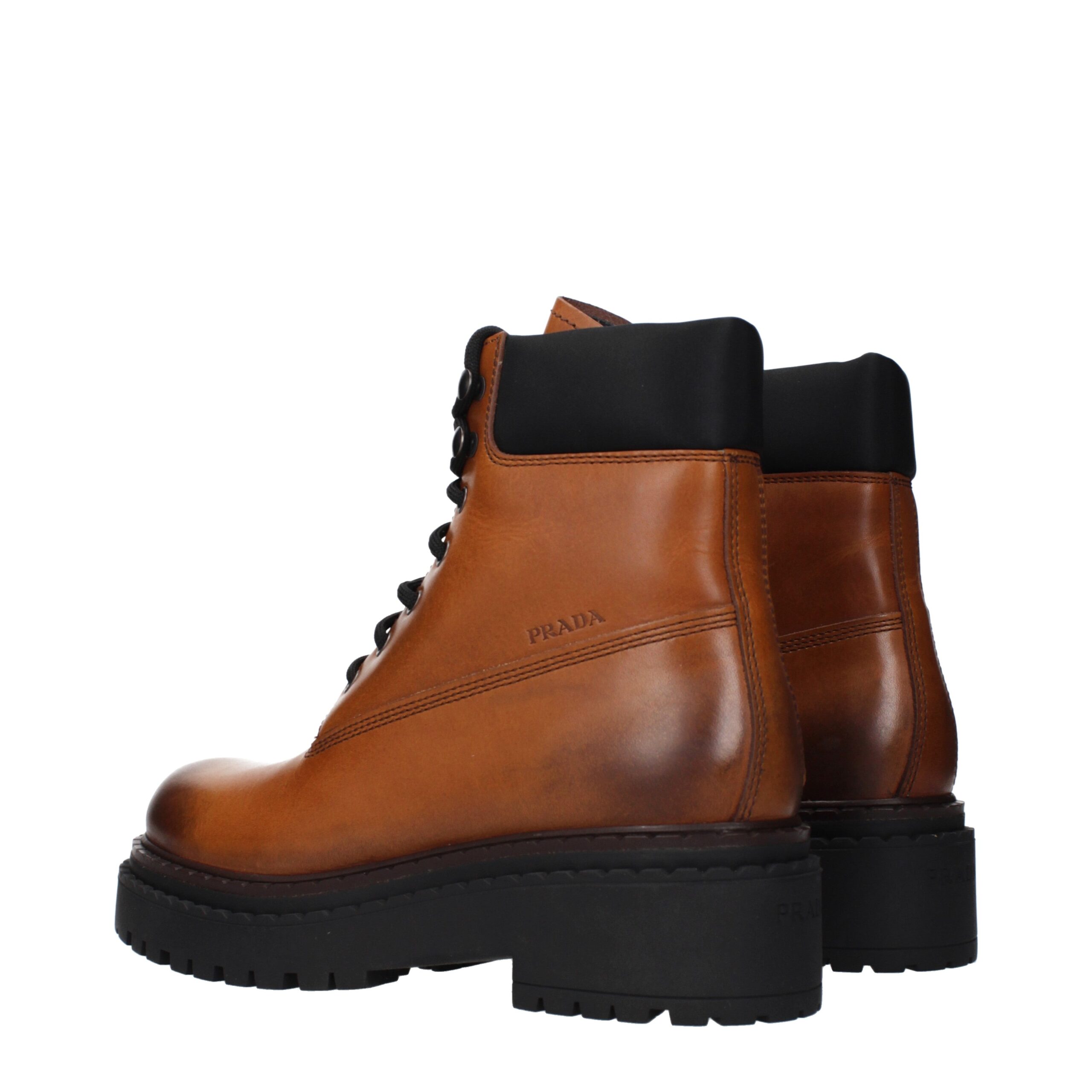 Prada Brown Leather Ankle Boots - Image 4