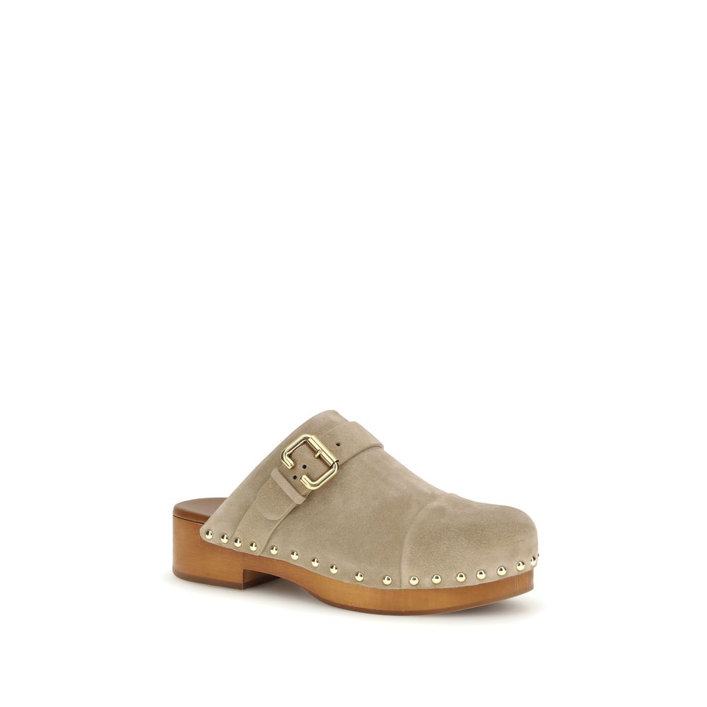 ChloƩ Beige Calf Leather Bos Taurus Clogs - Image 2