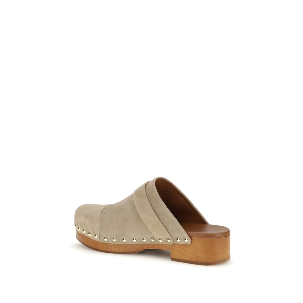 ChloƩ Beige Calf Leather Bos Taurus Clogs - Image 3