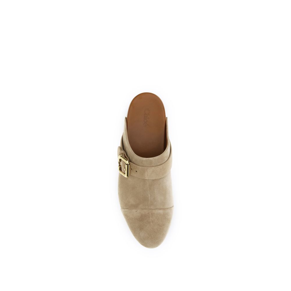 ChloƩ Beige Calf Leather Bos Taurus Clogs - Image 4