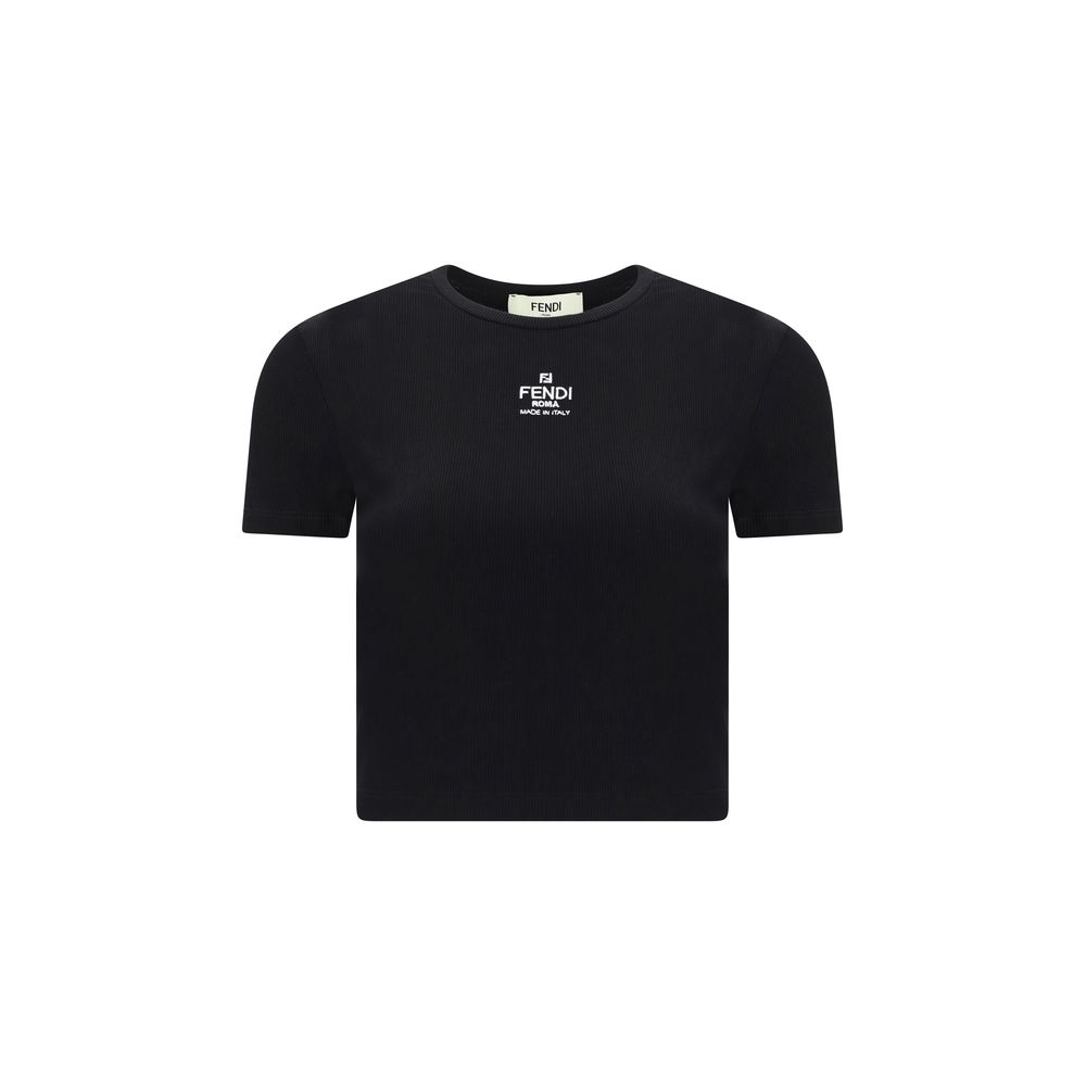 Fendi Black Cotton T-Shirt