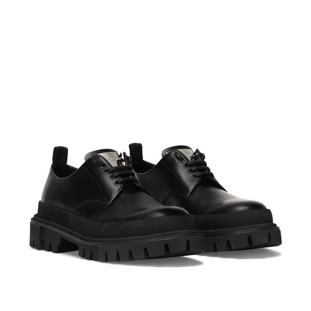 Dolce & Gabbana Black Calfskin Oxfords And Derbies - Image 2