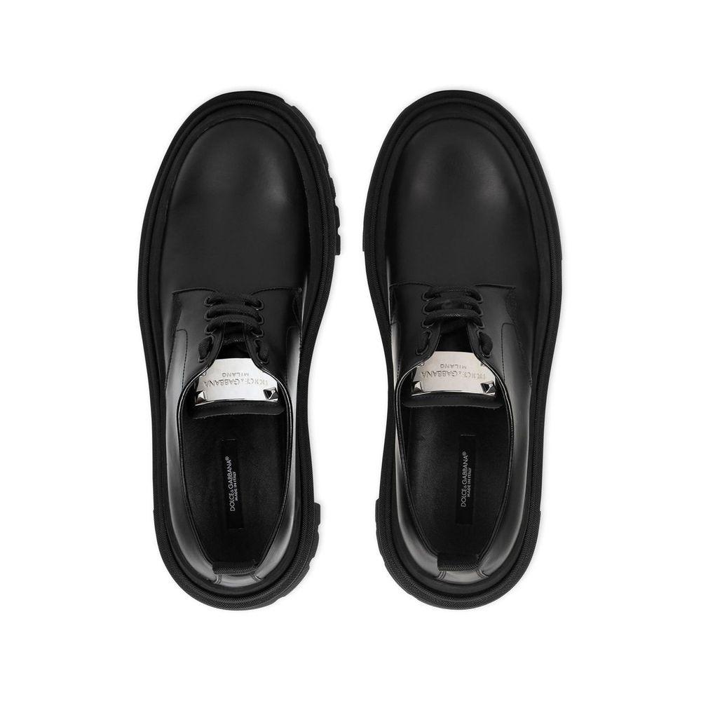 Dolce & Gabbana Black Calfskin Oxfords And Derbies - Image 4