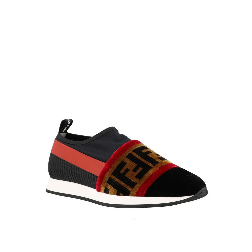 Fendi Black Fabric Low Top Sneakers - Image 2