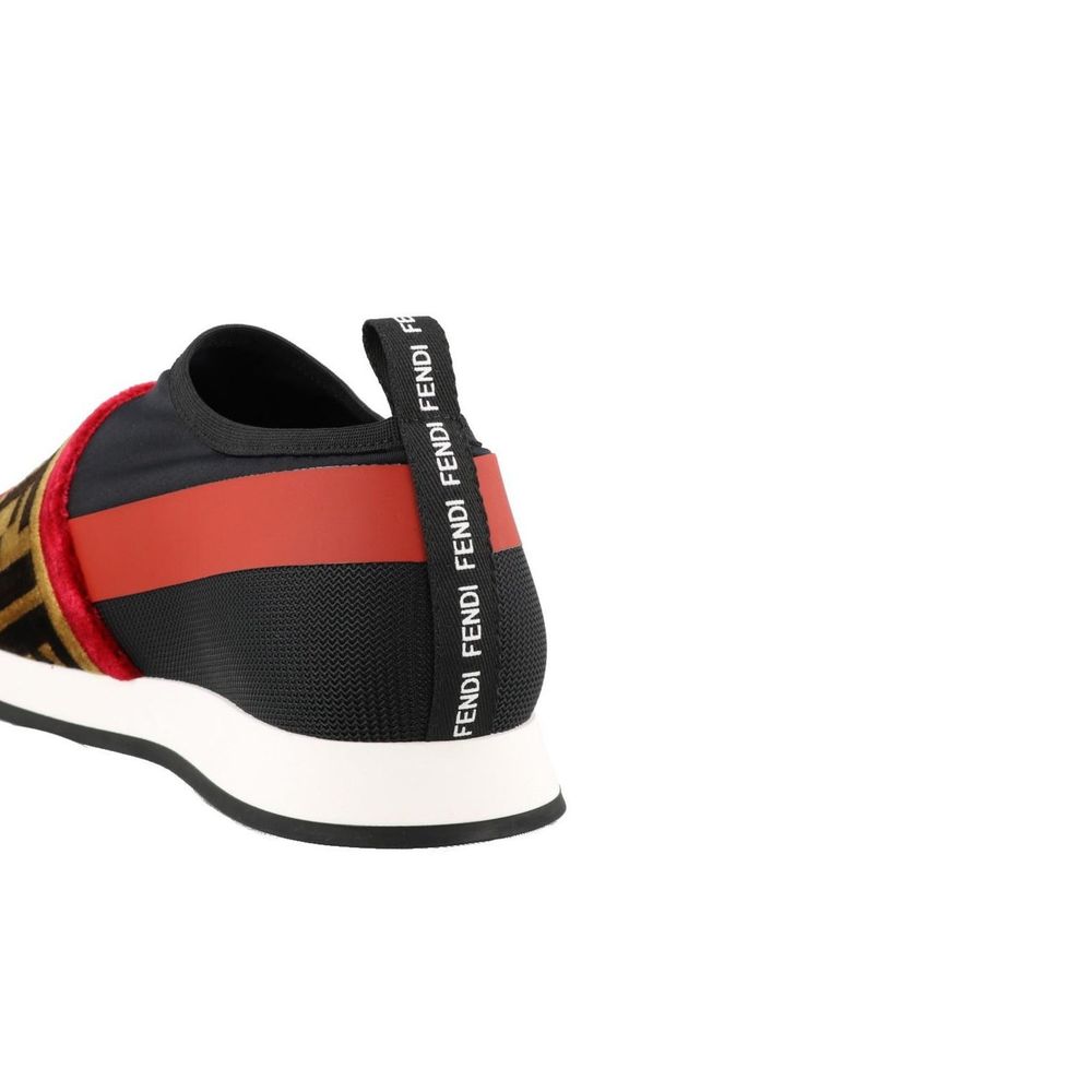 Fendi Black Fabric Low Top Sneakers - Image 3