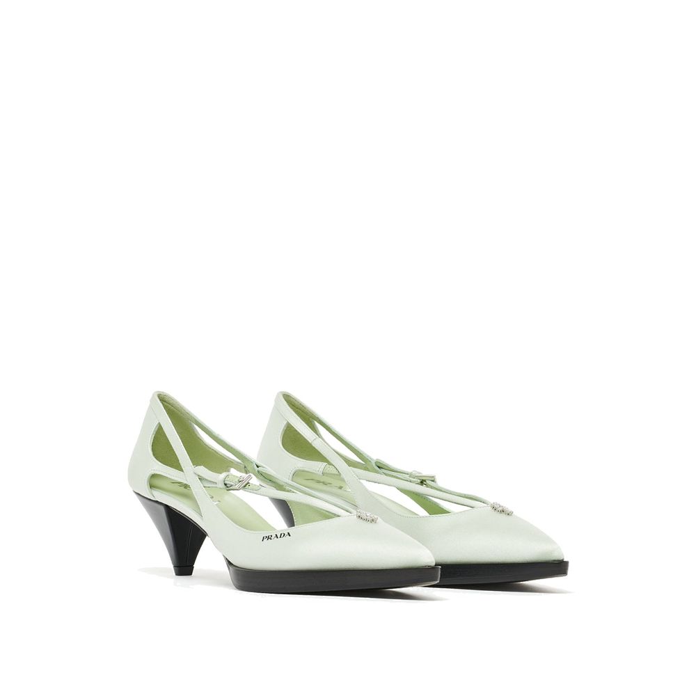 Prada Bicolor Silk Mid Heel Pumps - Image 2