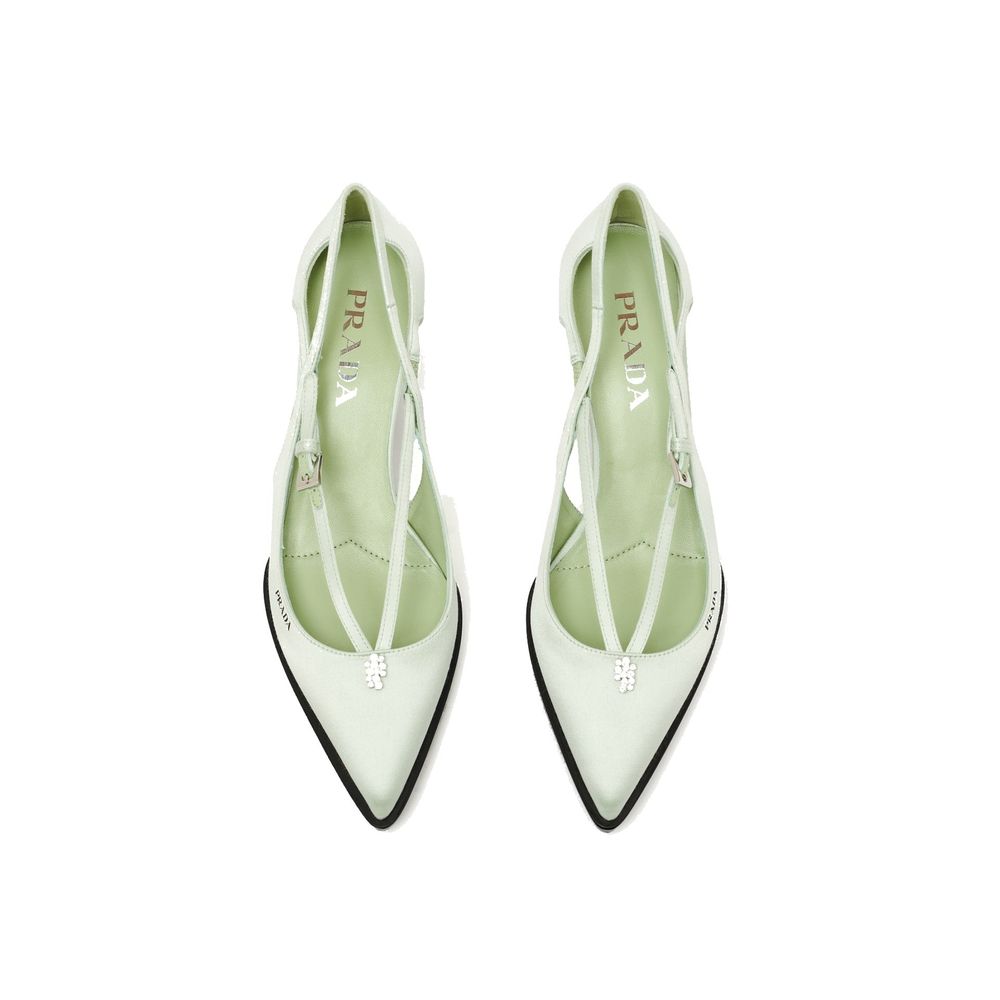 Prada Bicolor Silk Mid Heel Pumps - Image 4
