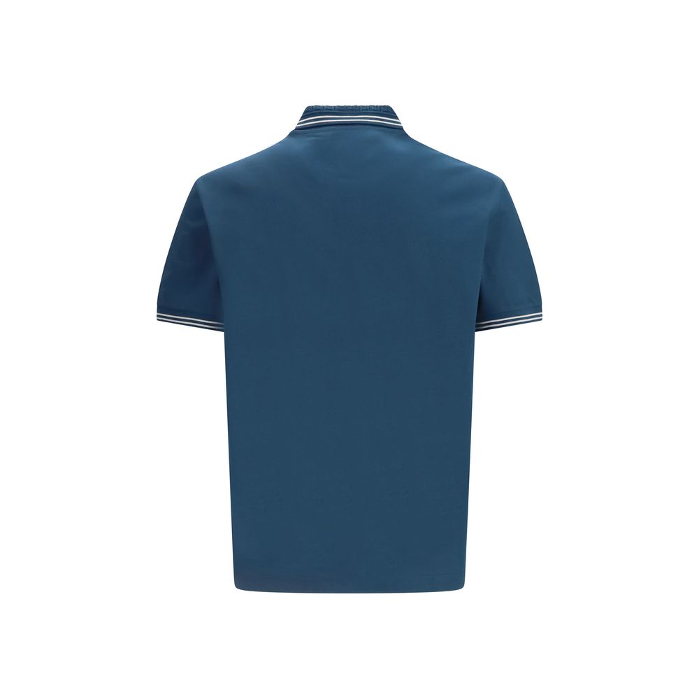 Versace Blue Cotton Polo Shirt - Image 2