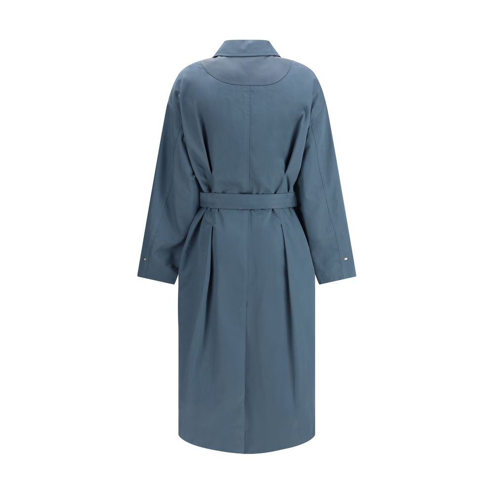Fendi Blue Cotton Coat - Image 2