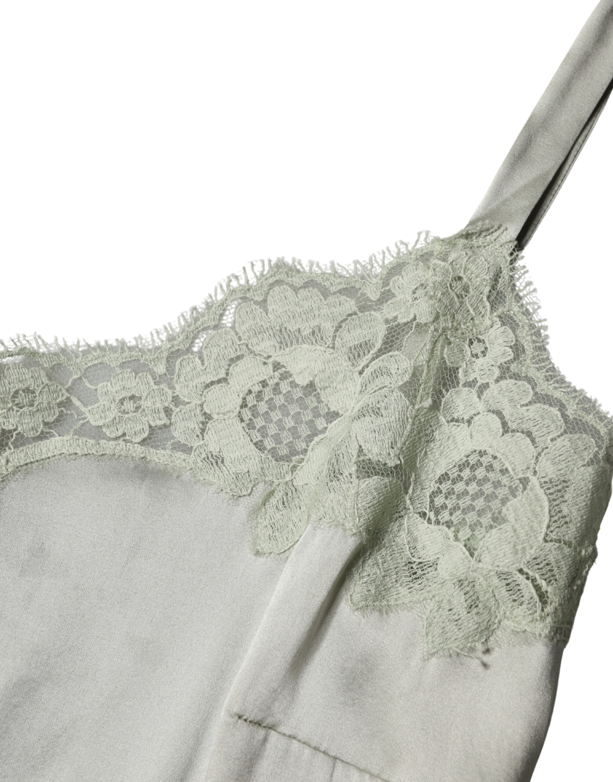 Dolce & Gabbana Light Green Floral Lace Lingerie Top Underwear - Image 3