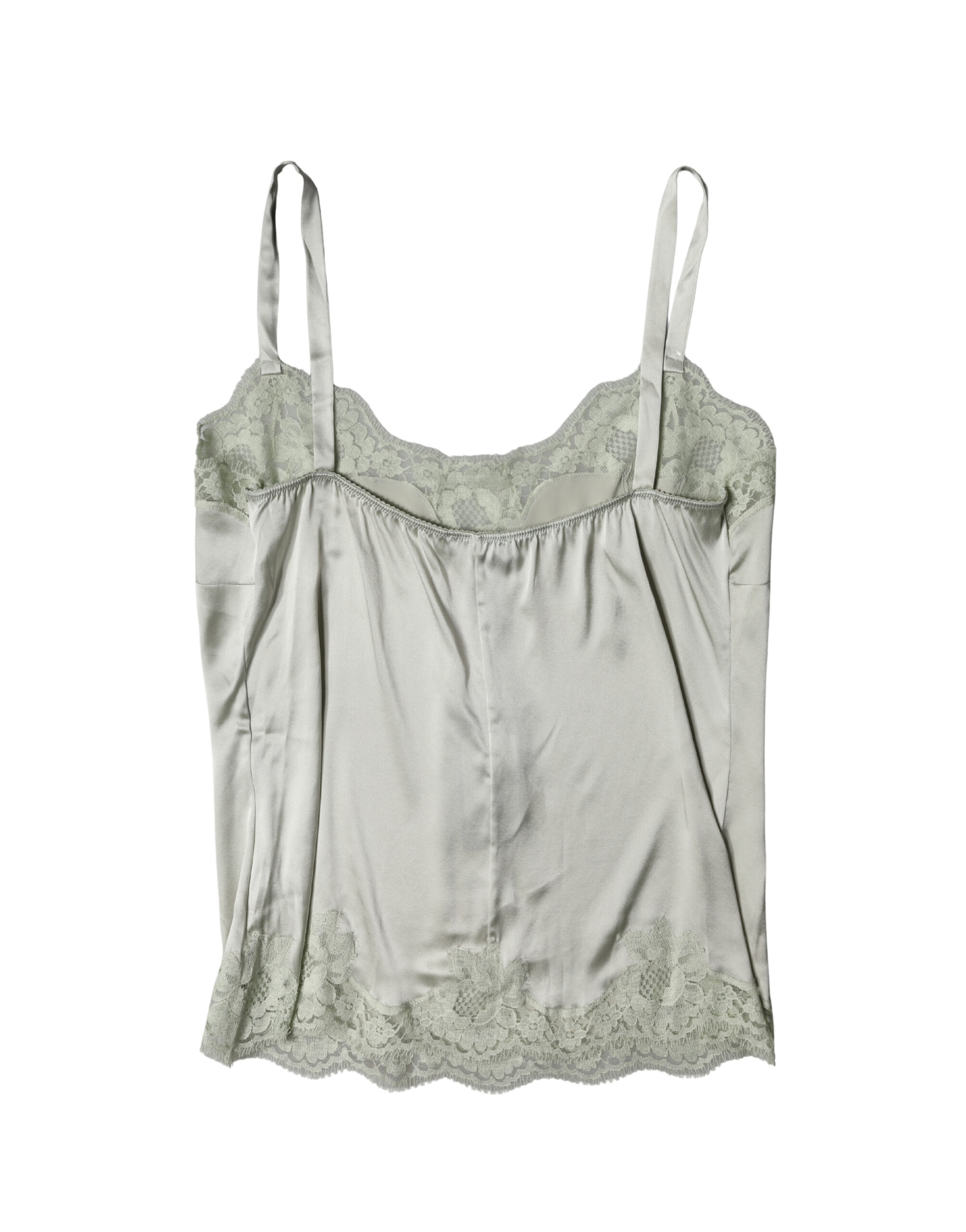 Dolce & Gabbana Light Green Floral Lace Lingerie Top Underwear - Image 4