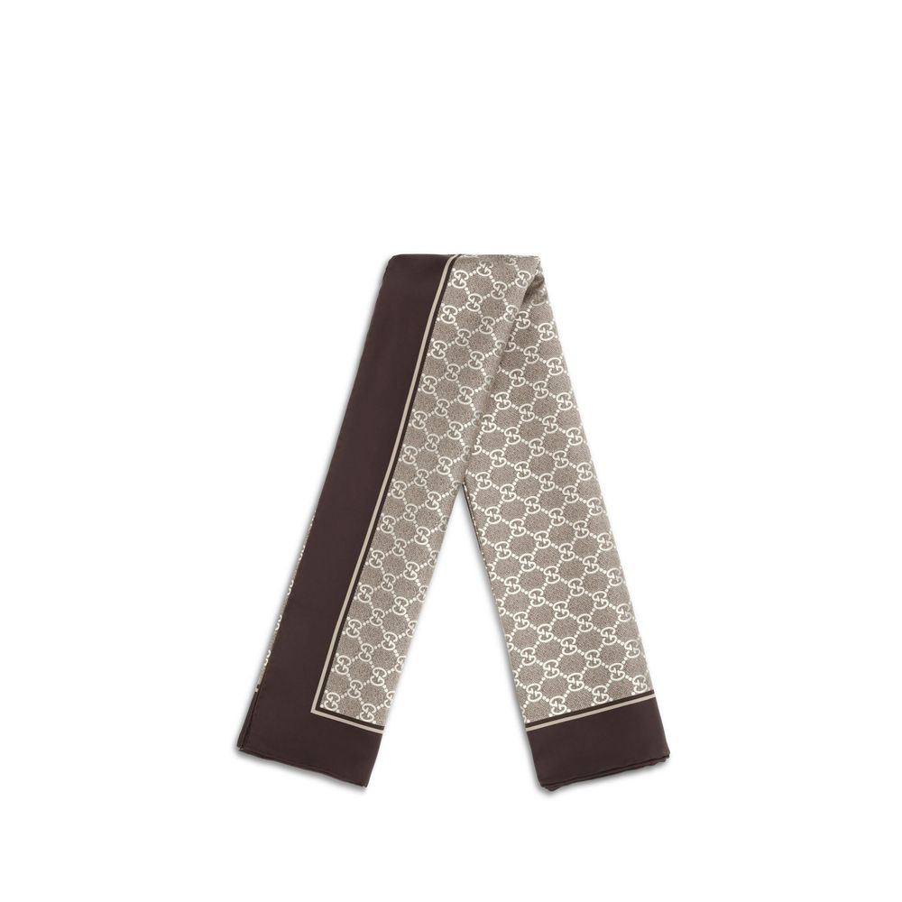 Gucci Beige Silk Scarf - Image 2