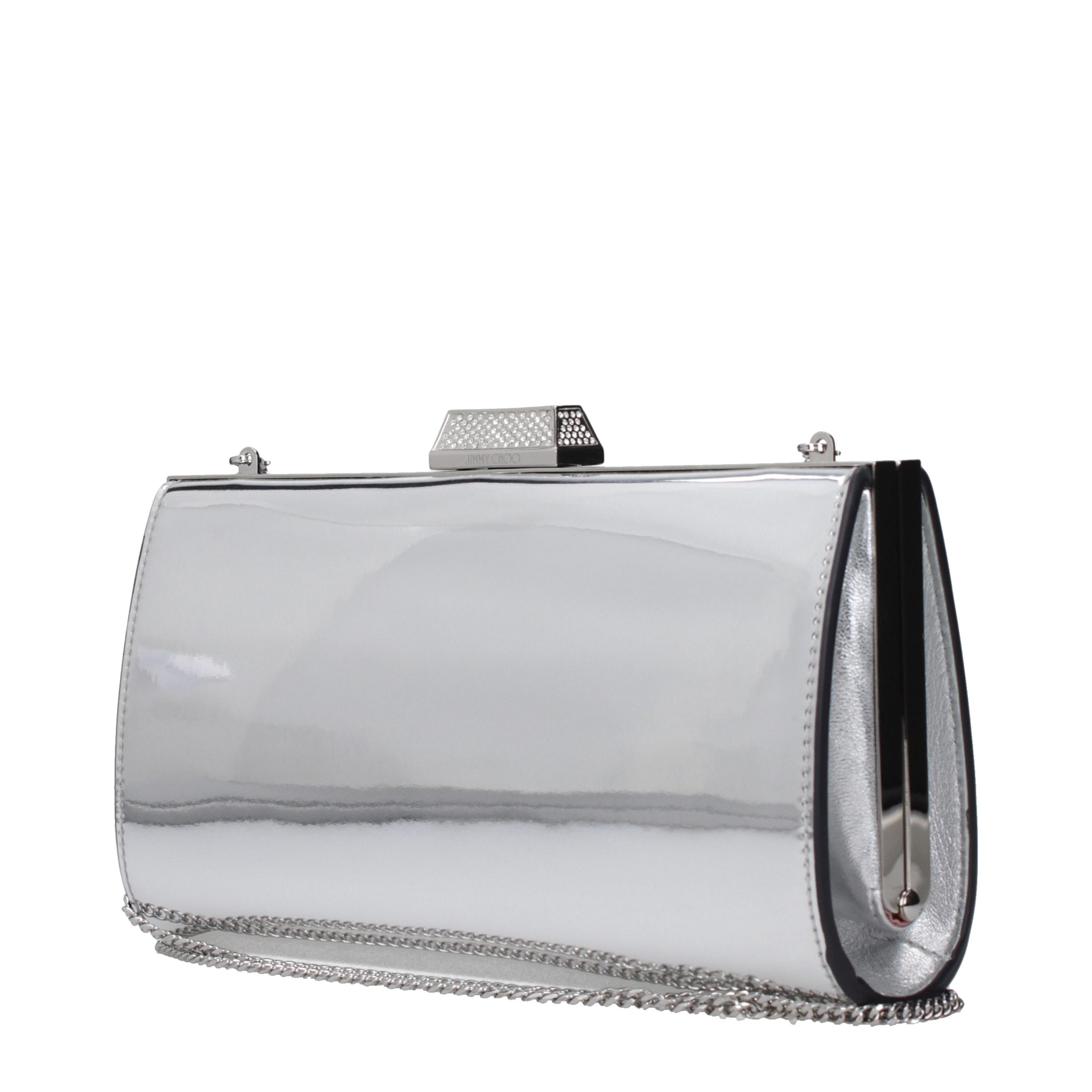 Jimmy Choo Gray Leather Clutch Bag - Image 2