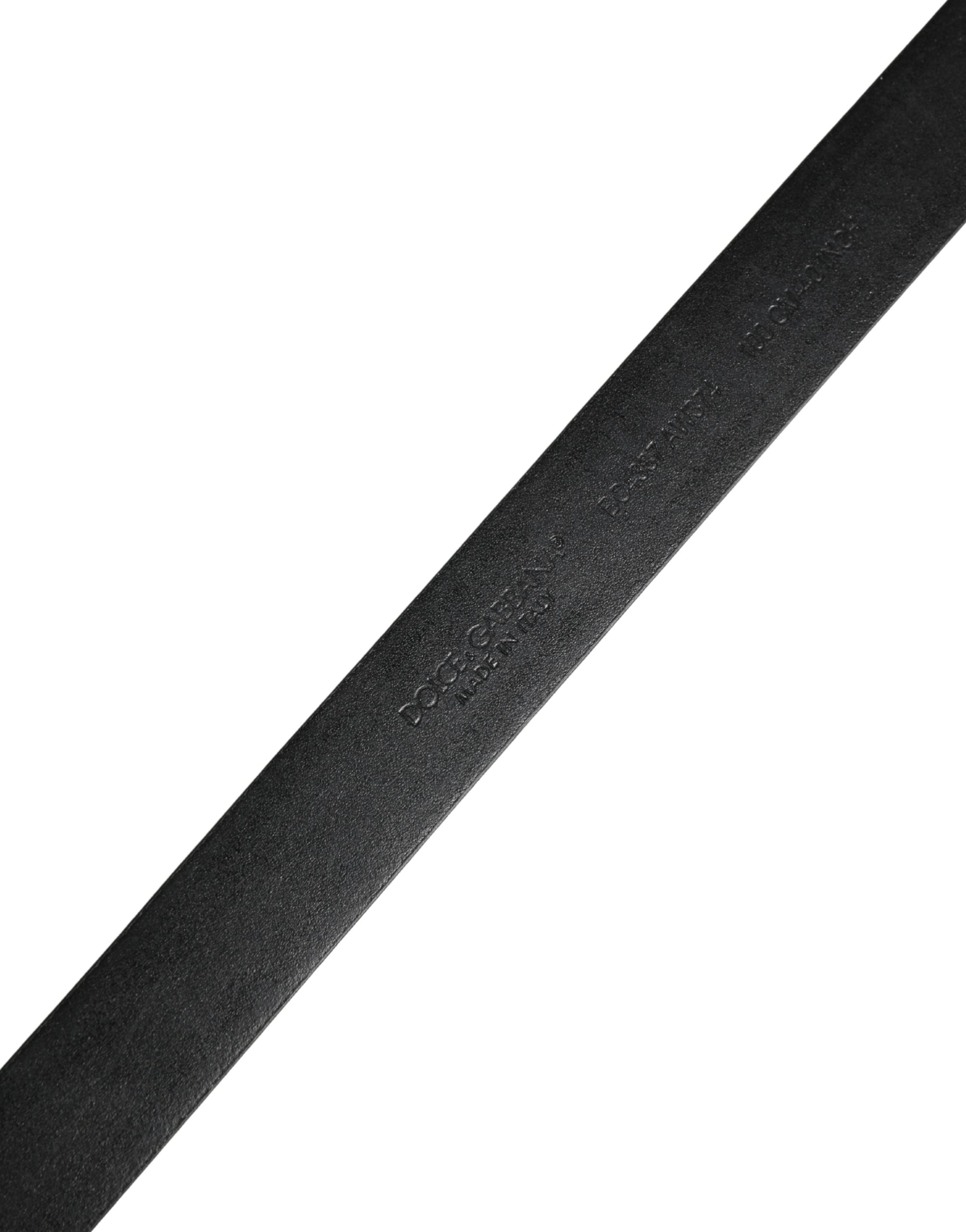 Dolce & Gabbana Men Black Classic Leather Metal Buckle Belt - Image 6